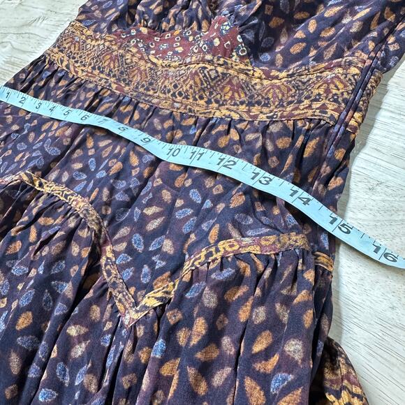 Ulla Johnson NWT Hayana Mini Dress in Agate Brown Size 0 100% Silk Shibori - Picture 10 of 11